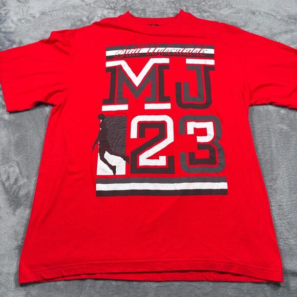 Other - 90S Chicago Bulls Nba Michael Jordan 23 T-Shirt Mens  Red Cotton